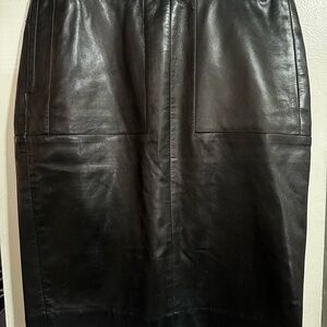 Tom Ford Black Leather Pencil Skirt